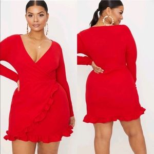 Red ruffle dress